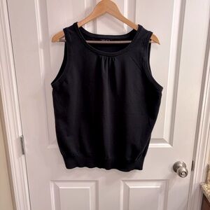 Lands' End Black Sleeveless Sweater XL